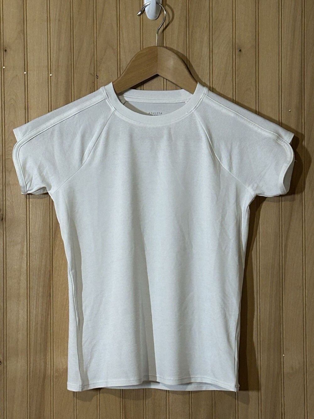Athleta Girls Small & Sunburst UPF Tee T-shirts Top Shot Sleeve White